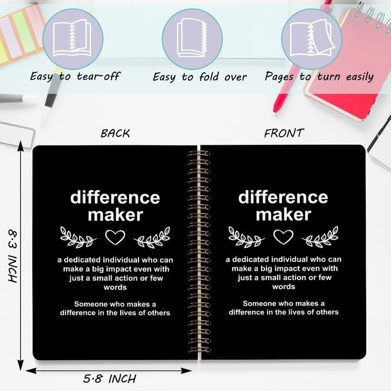 CQM Difference Maker Gift Hardcover Spiral Notebooks, Difference Maker Definition A5 Composition Notebook College Ruled, Thank You Gifts for Women Men Teacher Nurse Coworkers, Journal for Writing - Image 2